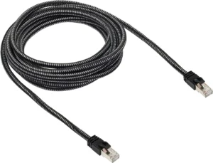 cat 7 ethernet cable. braided high speed. black 3m