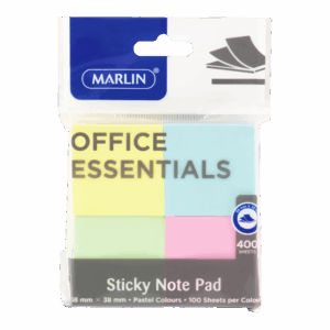 marlin office essentials sticky note pastel pad