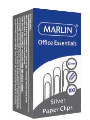 silver paper clips 100’s-33mm
