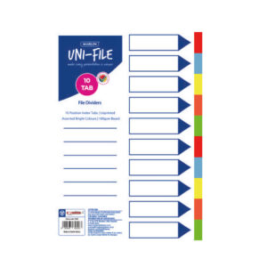marlin file dividers -bright board: 10 position