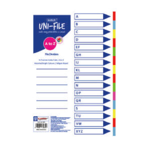 marlin file dividers / indexes bright board a to z - 16 position