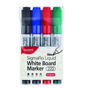 sigmaflo liquid 220 whiteboard marker, multicolor, 4